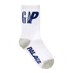 Gap x Palace Kids Crew Socks in Bright White Youth Size M/L Limited Edition